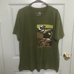 Sharp Shirter Men's Size XL Green Short Sleeve Cotton T-Shirt Bears Graphic